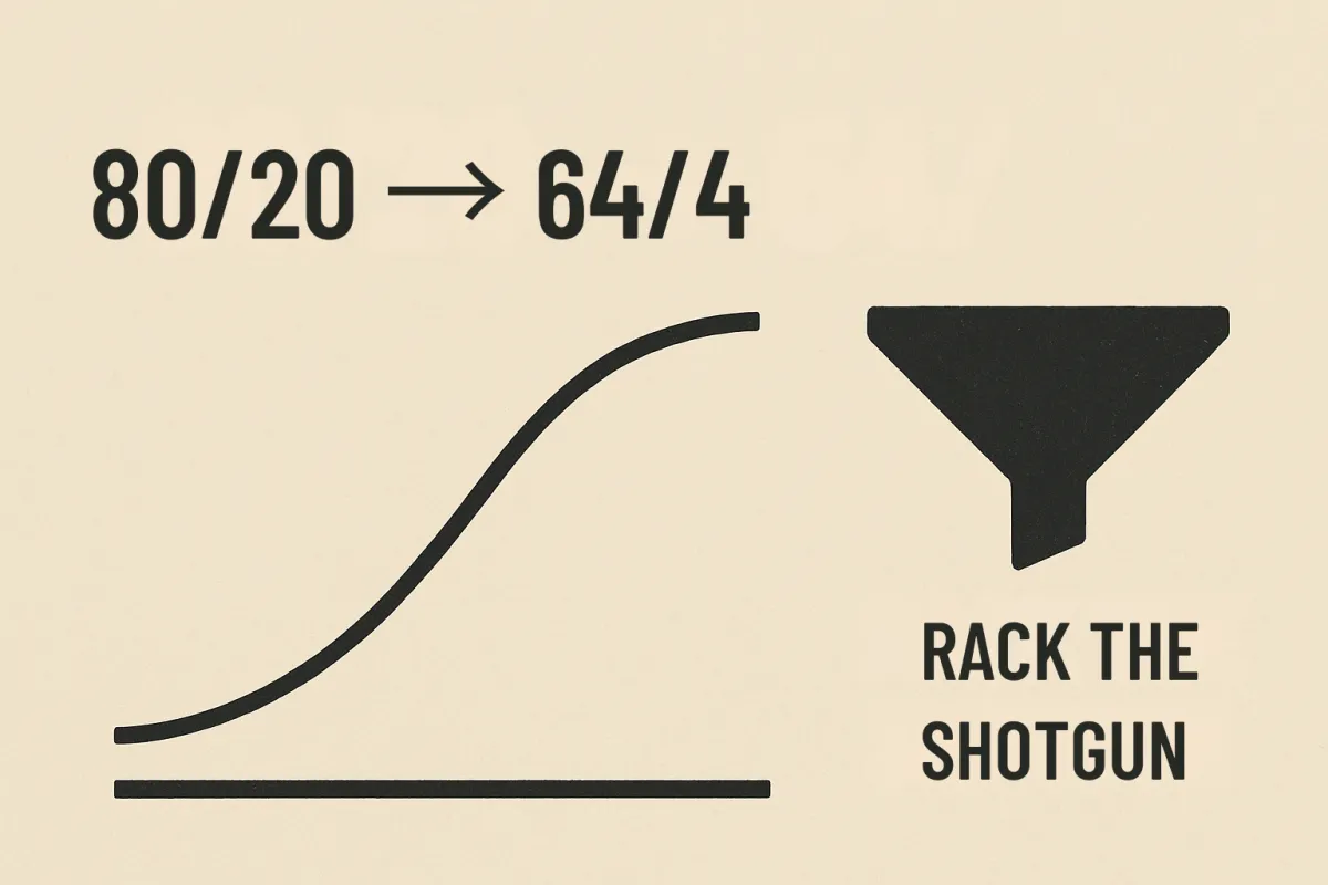 80/20 in Action, Part 2: Rack the Shotgun & Do Better