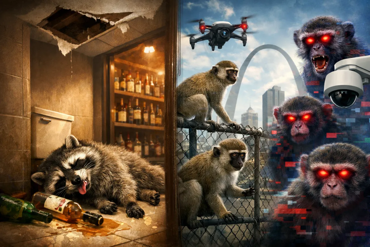 Two Viral Stories: A Drunk Raccoon… and the “AI Monkeys” Situation