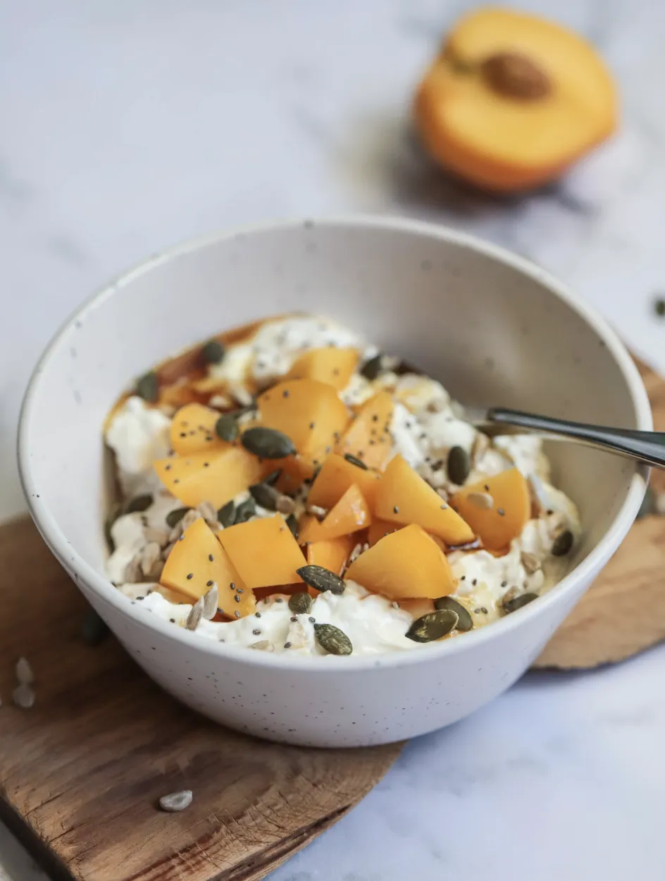 Yogurt with Oats, 

Mixed Seeds & Ginger Syrup