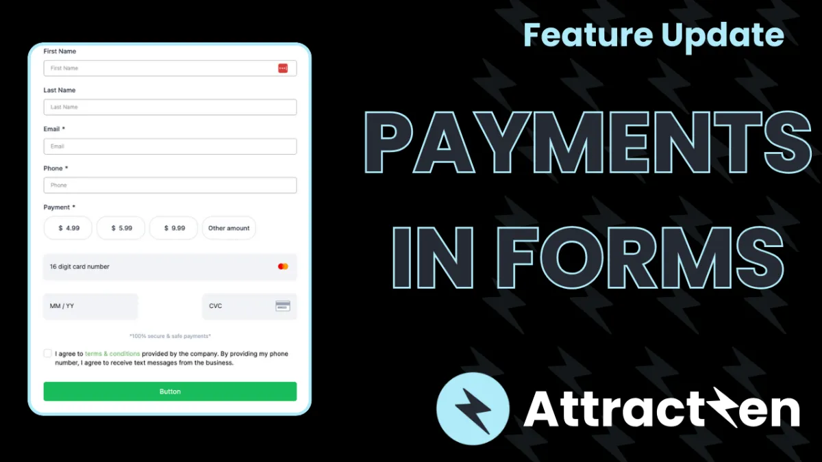 Payments in Forms - Product Update - Attractzen