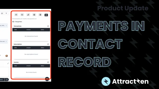 Payments in Contact Record Attractzen