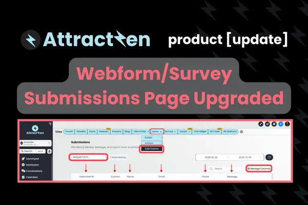 Product Update: Webform / Survey Submissions Page Upgraded