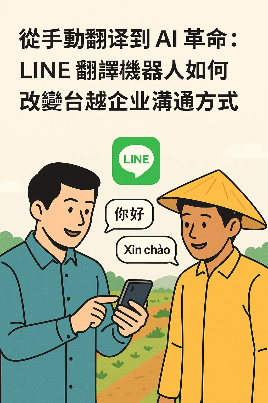 line翻譯機器人越南農場溝通
