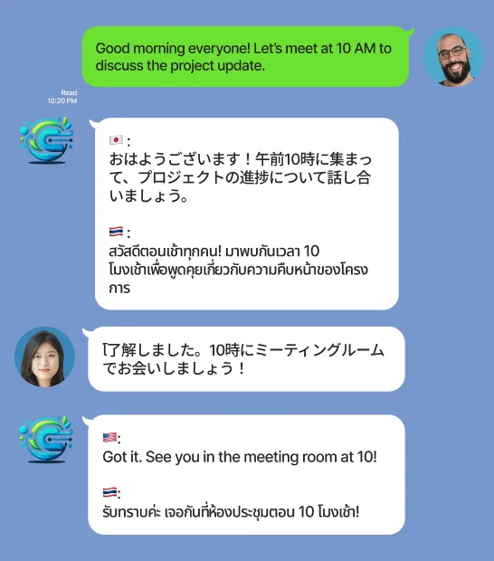 line translate to multiple languages