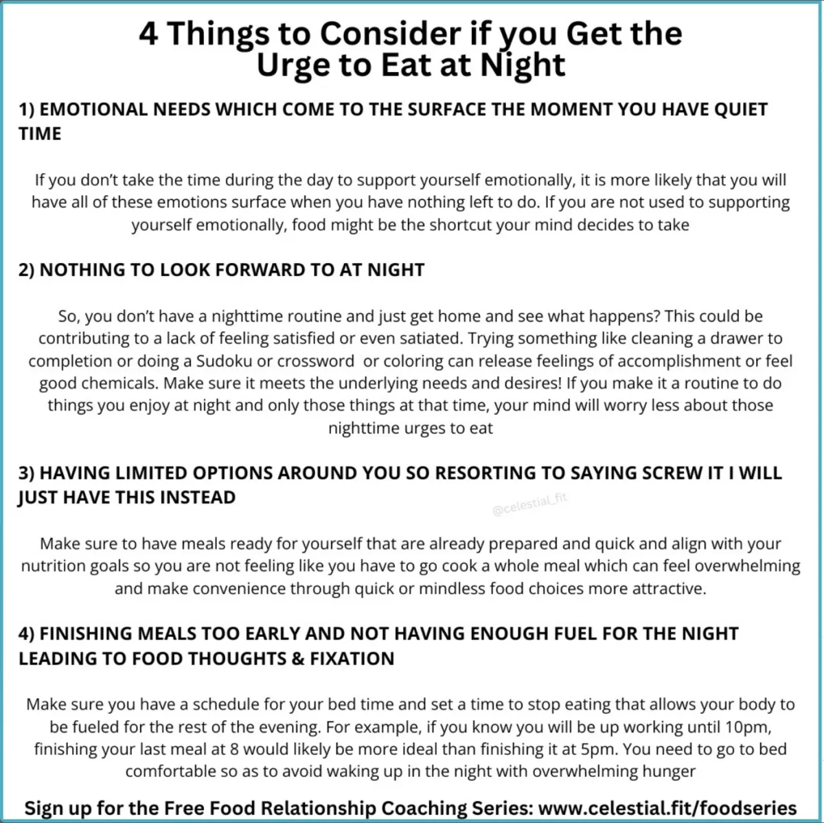 4 Things to Consider if you Get the Urge to Eat at Night