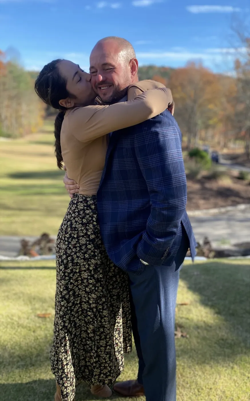celeste and boyfriend hugging