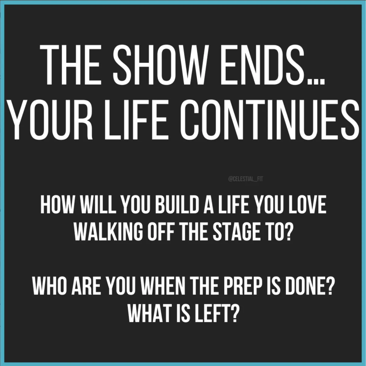 What do you walk off stage to?