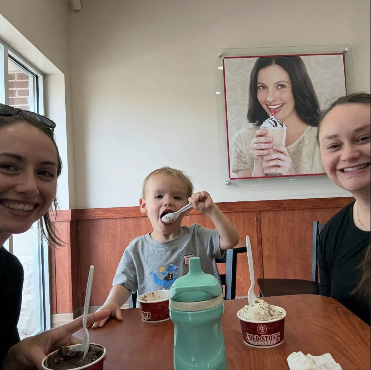 celeste and nephew with ice ream