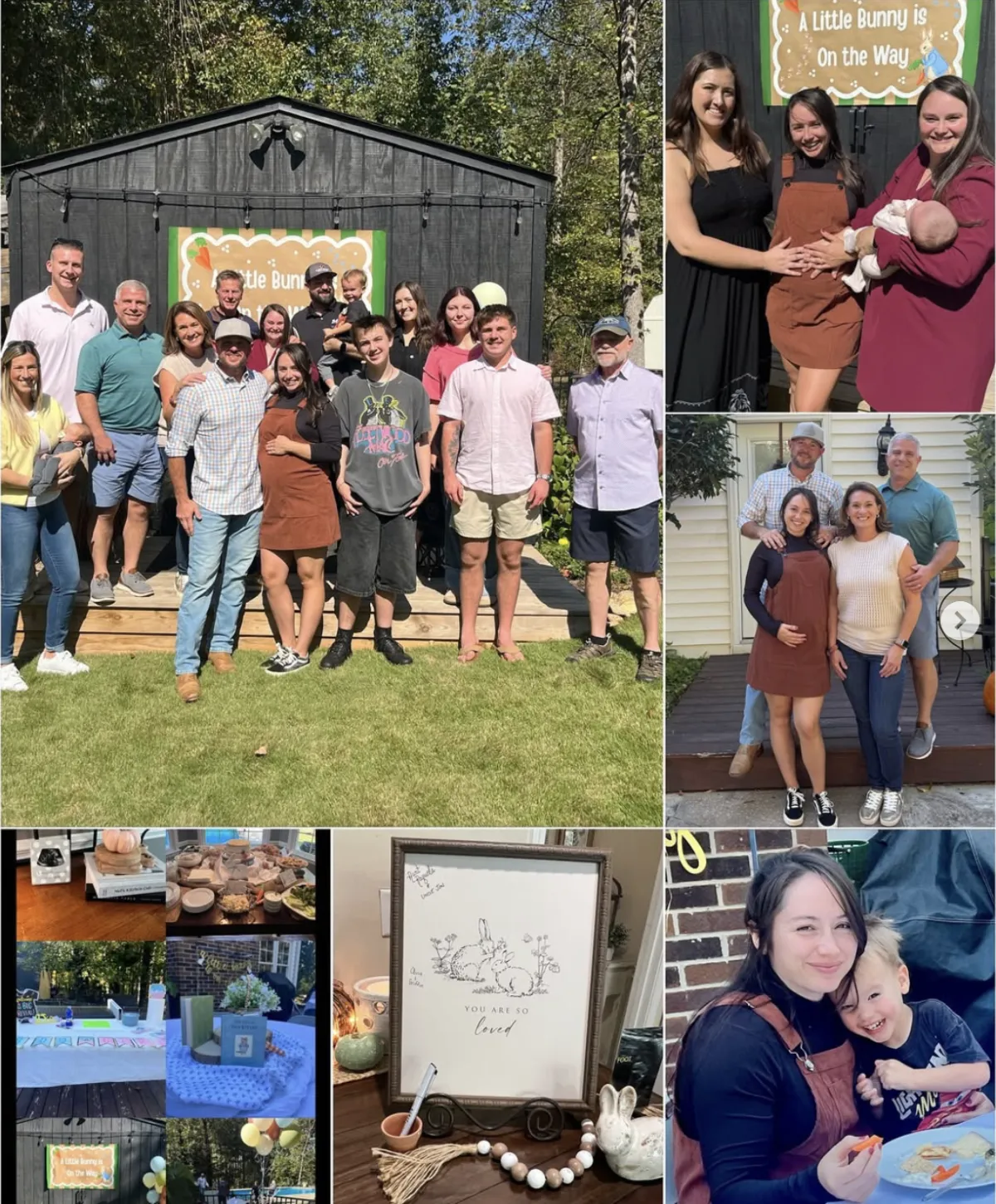 collage of baby shower