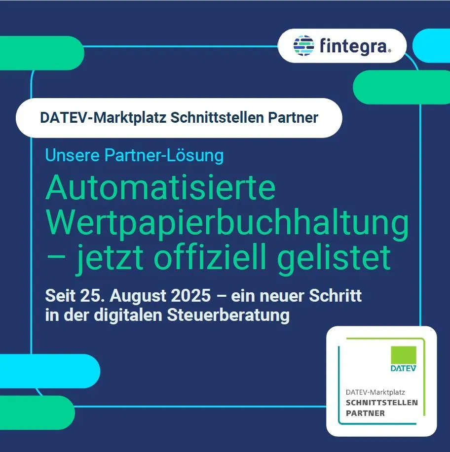 fintegra auf dem DATEV-Marktplatz – Automatisierte Wertpapierbuchhaltung jetzt gelistet