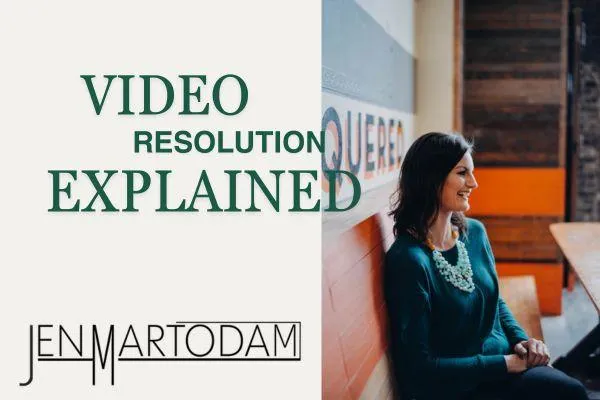 Image of woman smiling and looking out with words Video Resolution Explained