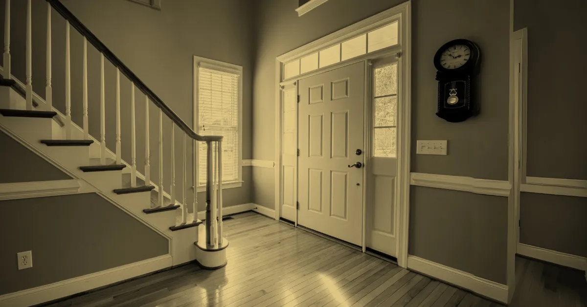 Elegant entryway with wood-look laminate flooring