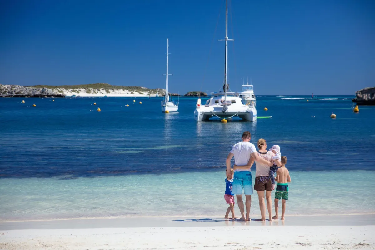 Family at Western Australia Beach for Family Vacation