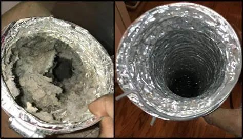 Dryer Vent Cleaning before and after