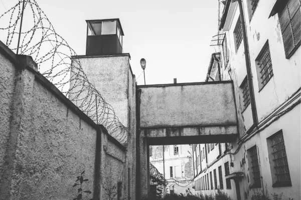 grey and white outside of prison