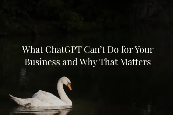What ChatGPT Can’t Do for Your Business and Why That Matters