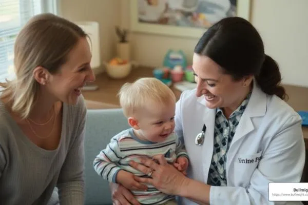 a parent and a child visiting the doctor