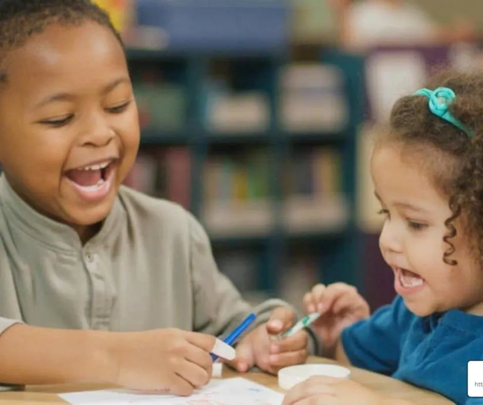 a boy and a girl playing