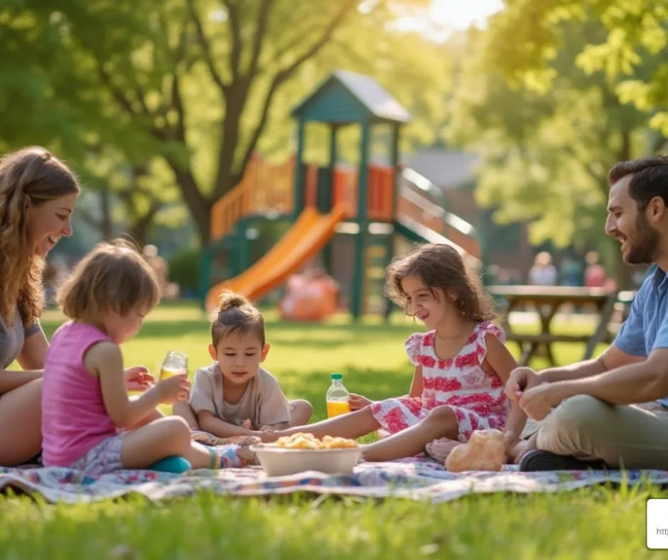 family having a picnic at a park