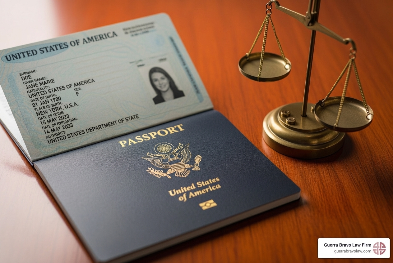 immigration document with scales of justice - deportation and removal