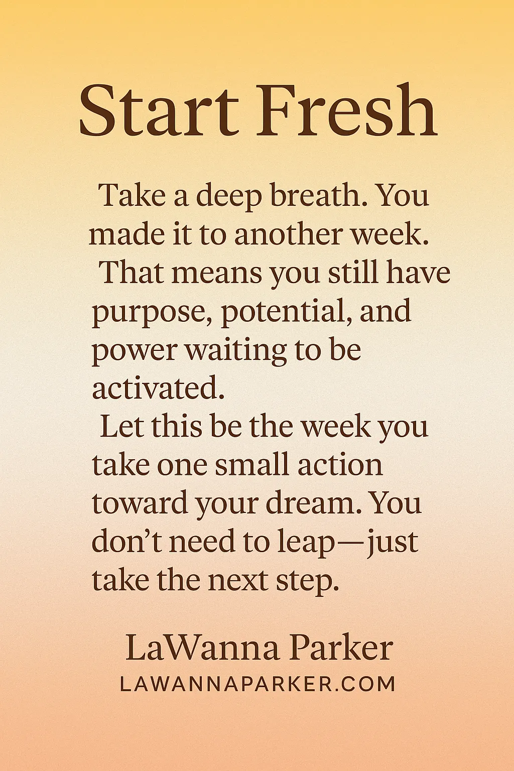 “Start Fresh