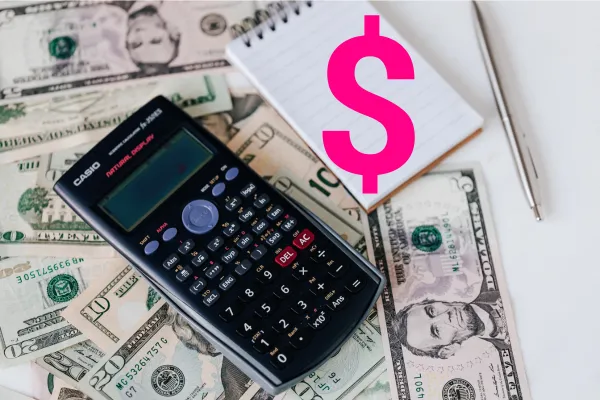 image of calculator and money