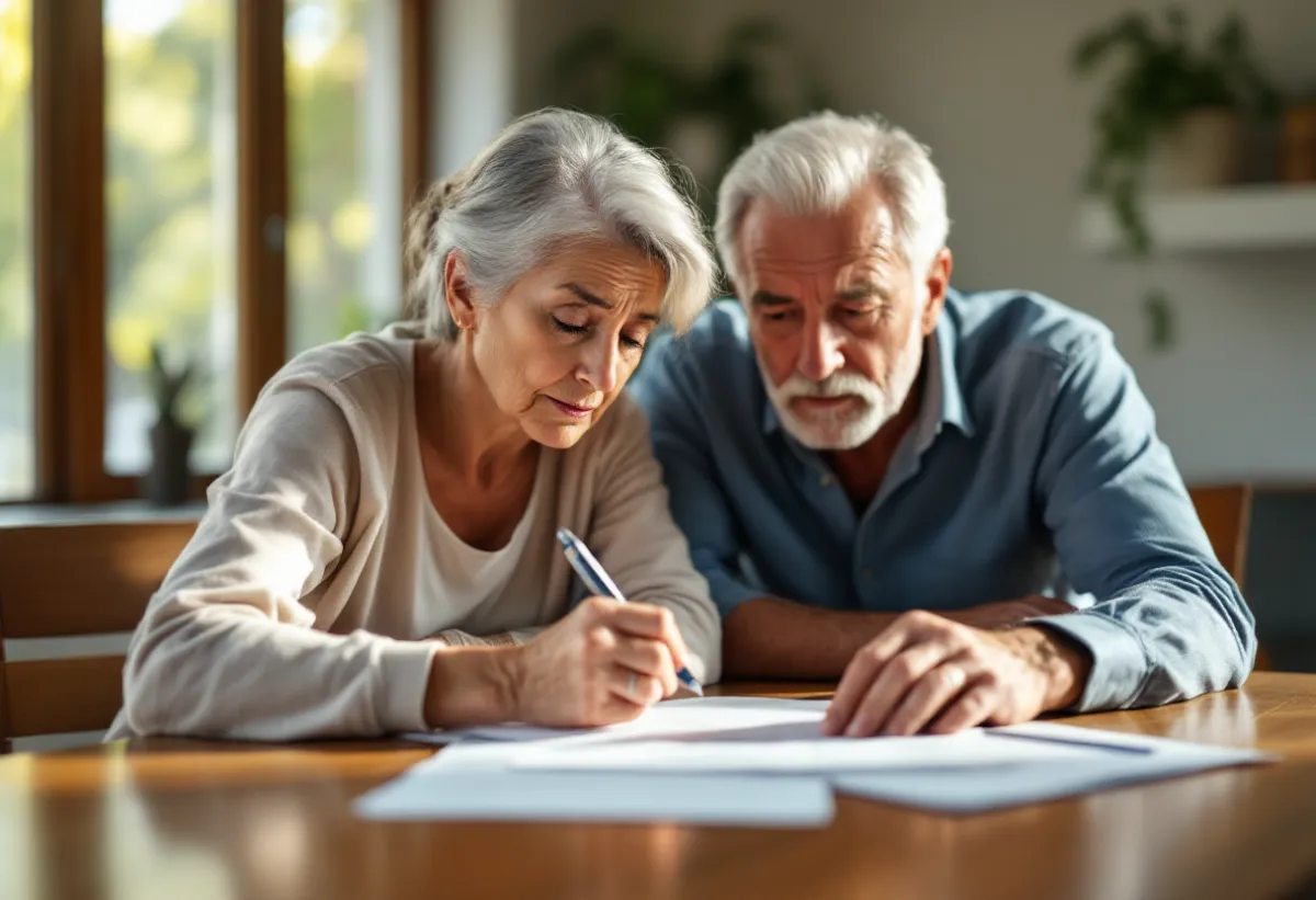 senior couple planning on selling their home