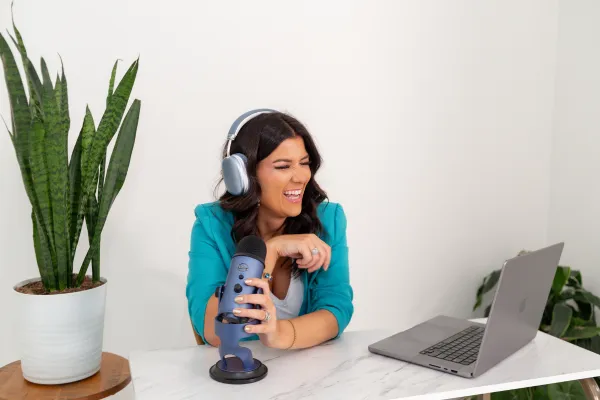 alyece with podcast
