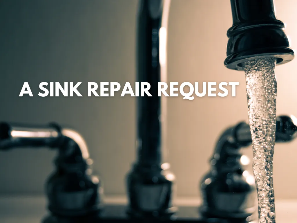 A sink repair request