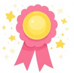 Pink cartoon rosette