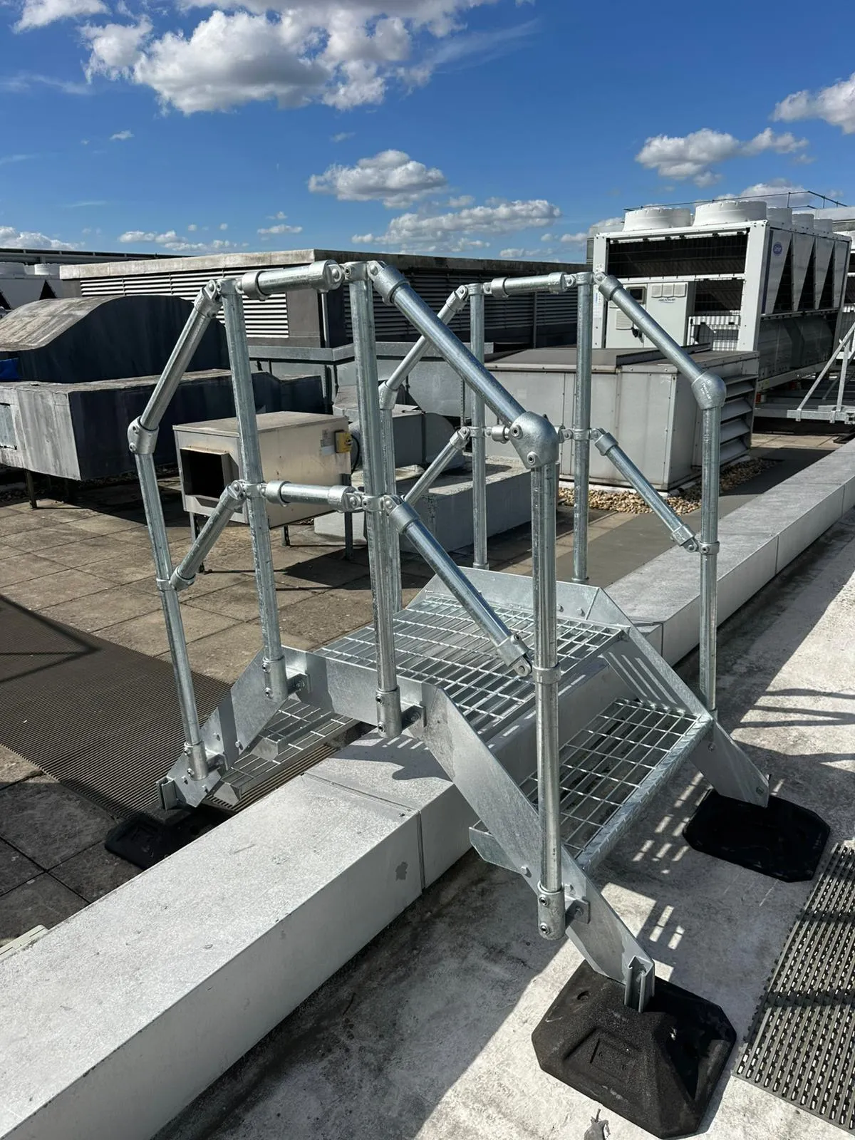 Bespoke roof safety platforms installed on a commercial building in Victoria, London