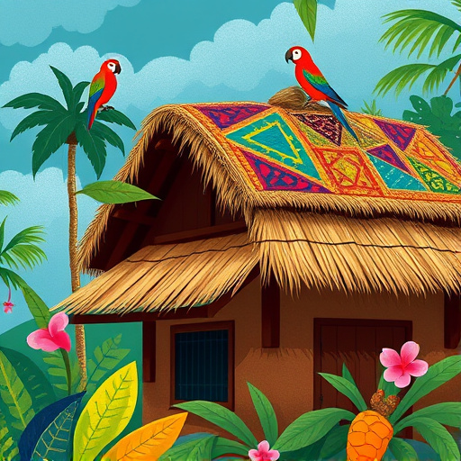 A whimsical conceptual artwork focusing on the theme of "roofing sealant." The image features a roof partially covered in bright blue sealant that sparkles in sunlight, creating a glistening effect. Oversized, colorful tubes of roofing sealant, adorned with playful cartoonish labels, are scattered throughout, suggesting imaginative flavors like "Ocean Breeze" and "Sunny Citrus." In the background, a serene cartoon-like neighborhood skyline showcases various roof styles, some with playful angles and whimsical elements like tiny garden gnomes. Quirky cartoon birds perch on the roof, inspecting the sealant, adding humor to the scene. The calming yet inviting color palette blends soothing pastels with vibrant accents, reflecting creativity and reliability in home maintenance while promoting the fun aspects of roofing projects.