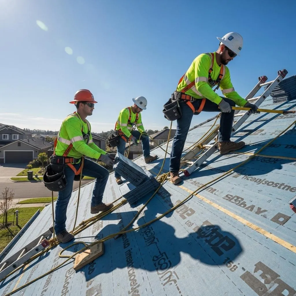 MTZ Roofing crew working on a tile roof in Phoenix, Arizona