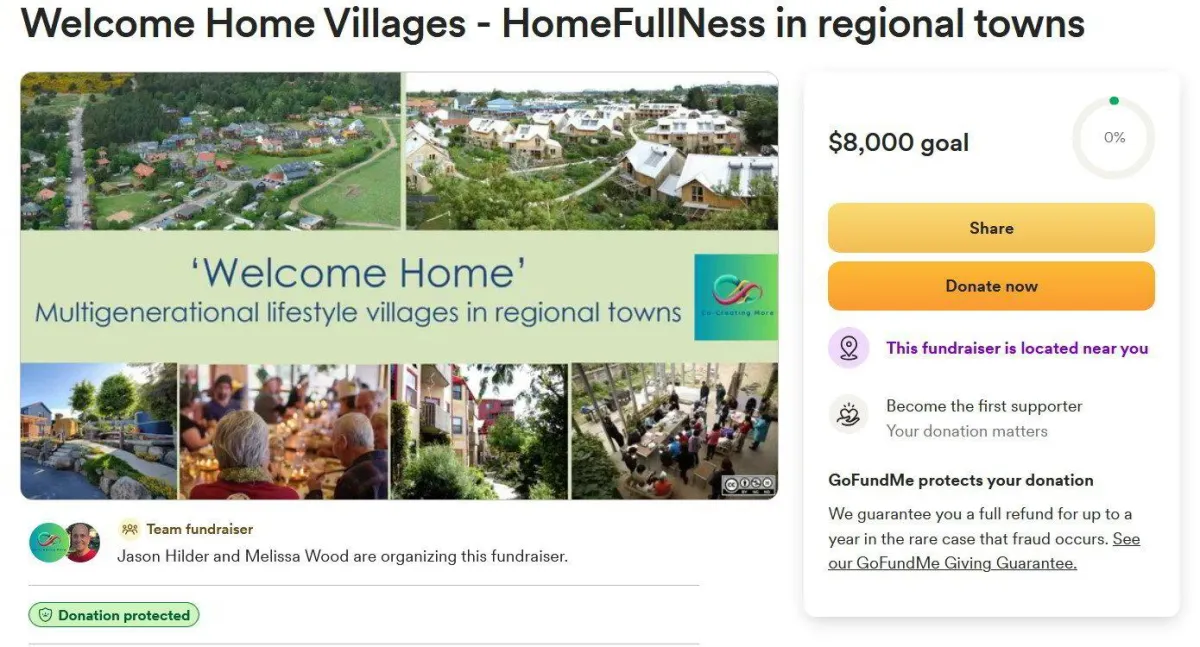 Launch of GoFundMe to support the development of 'Welcome Home' Villages 
