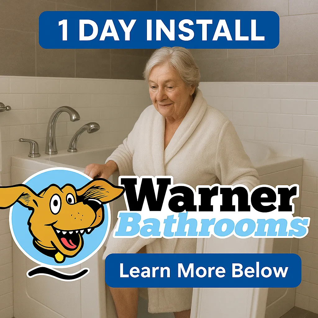 Elderly-friendly walk-in tub with hydrotherapy jets