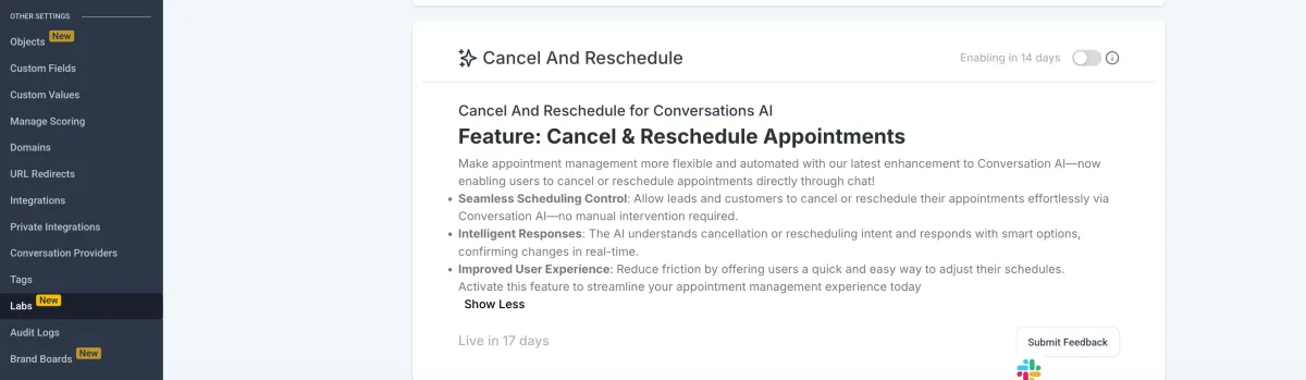Conversation AI - Cancel and Reschedule Appointment