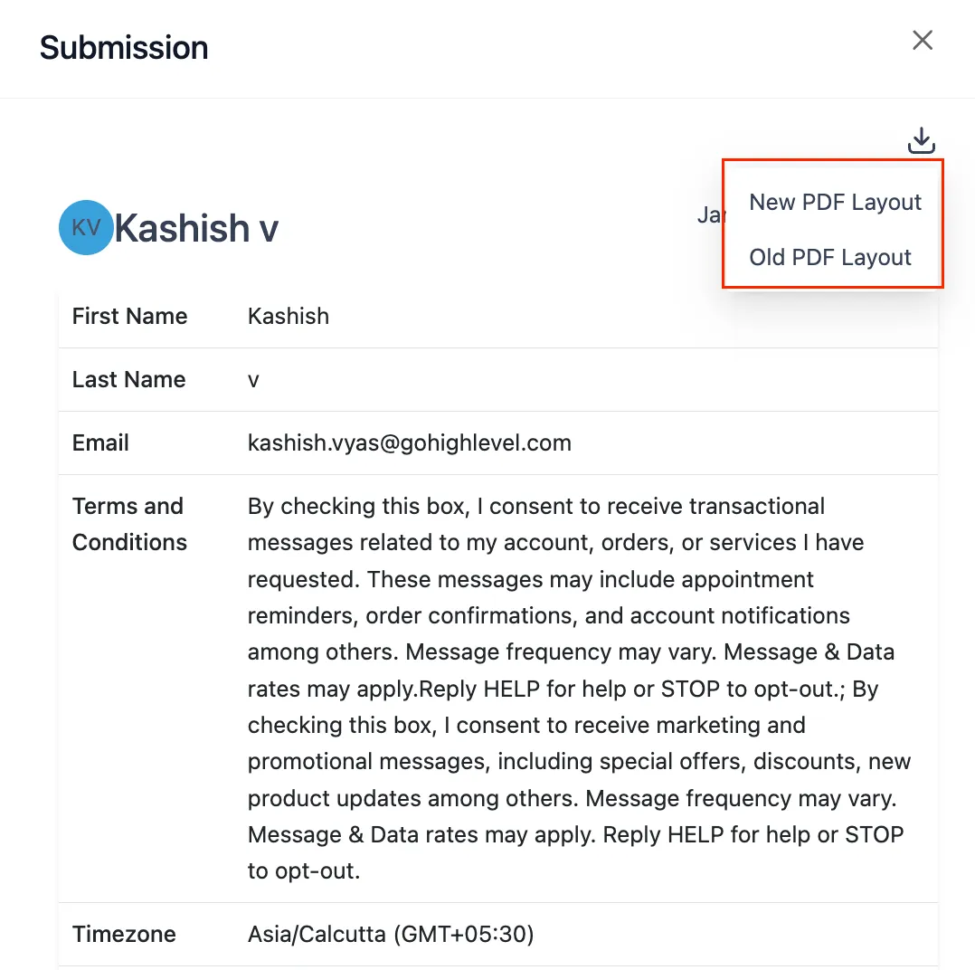 New Submission PDF Layout with Attachments & Quiz Results Page Attachments