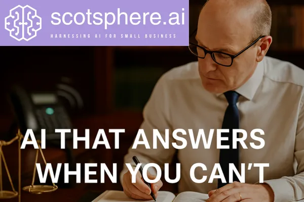 Small business owner mid-task while a phone rings in the background — representing how scotsphere AI helps UK SMEs manage inbound calls with intelligent voice automation.