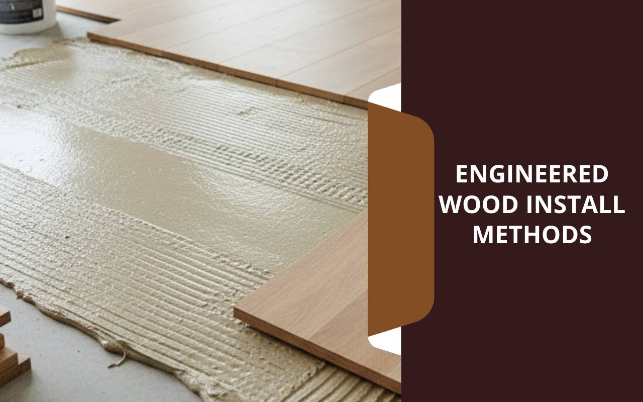 Engineered Wood Installation on concrete slab with moisture barrier