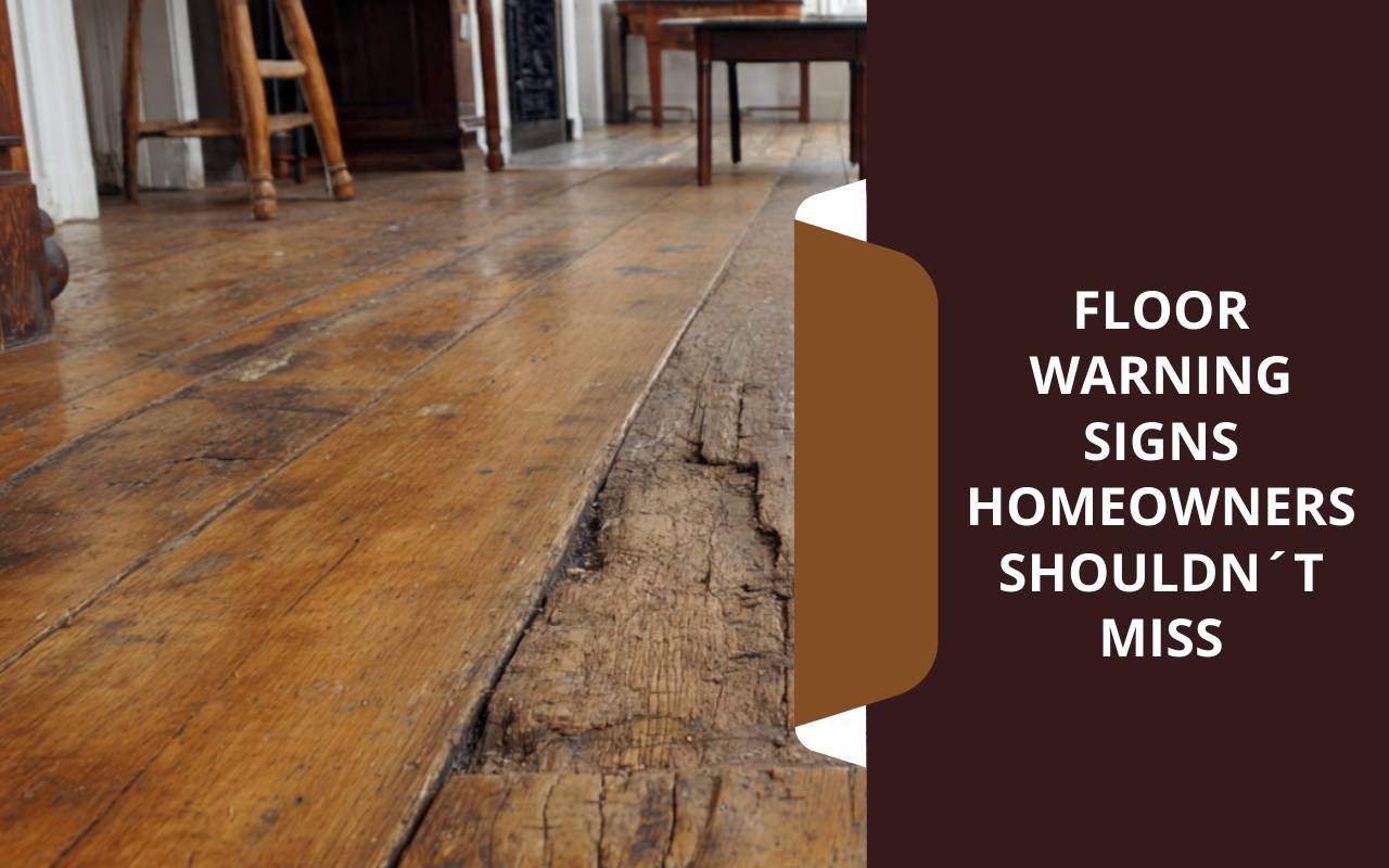 Technician inspecting a living room floor for early floor repair signs