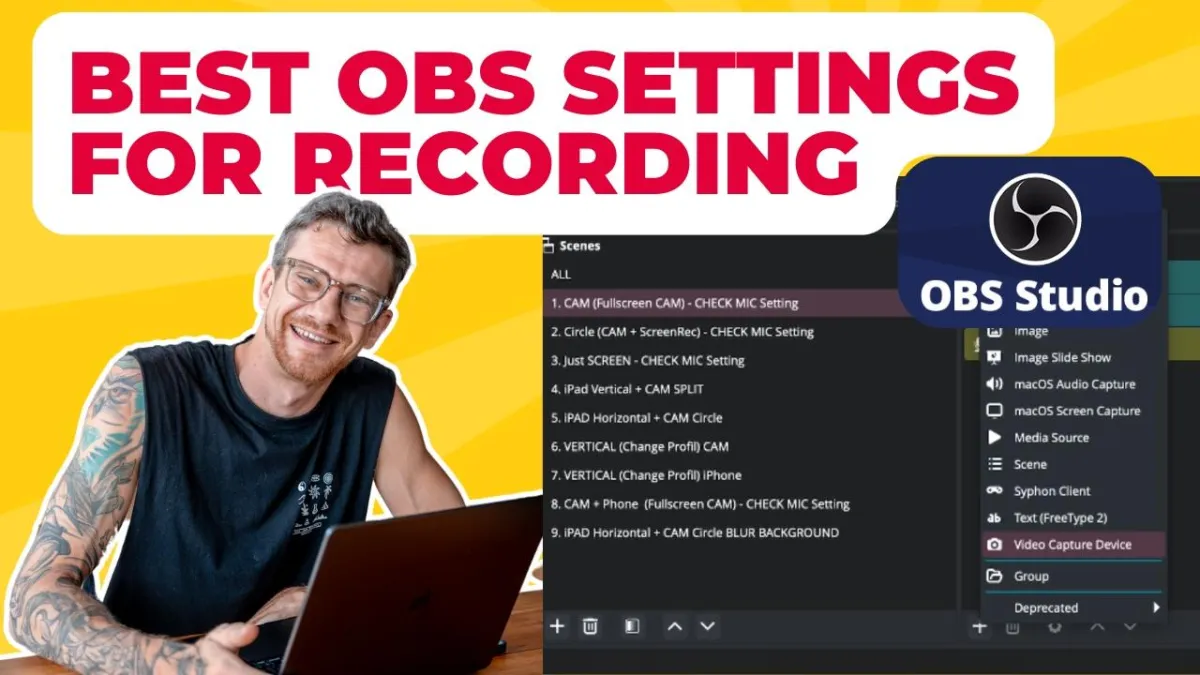 how to set up obs for high quality video recording