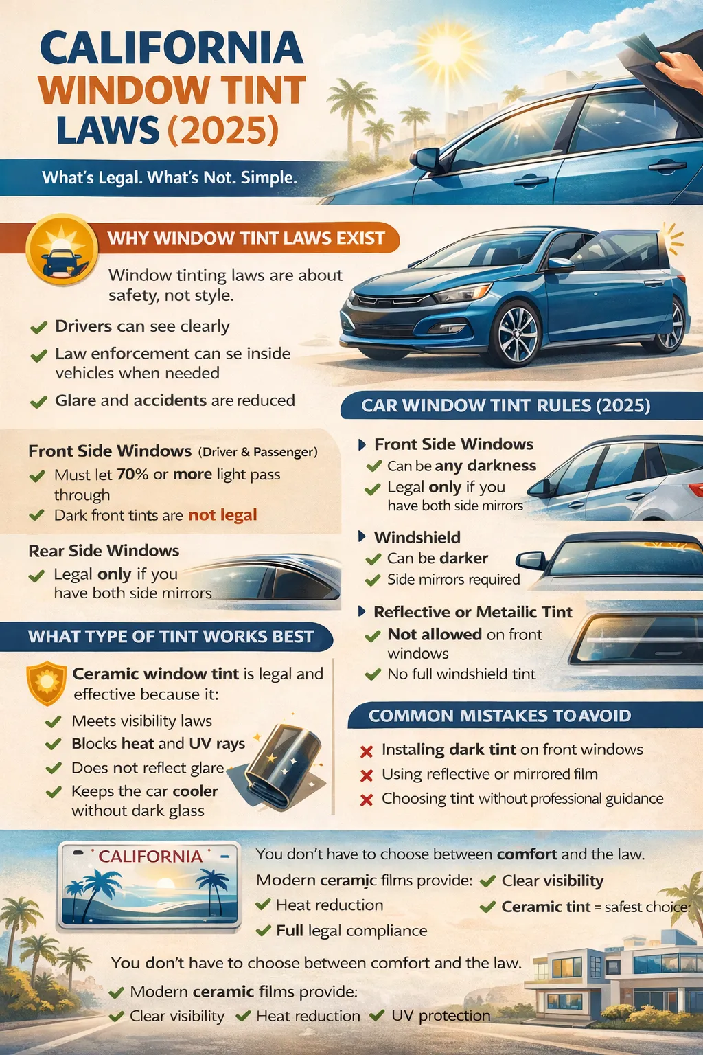 Explanations of California Tint Laws 2025