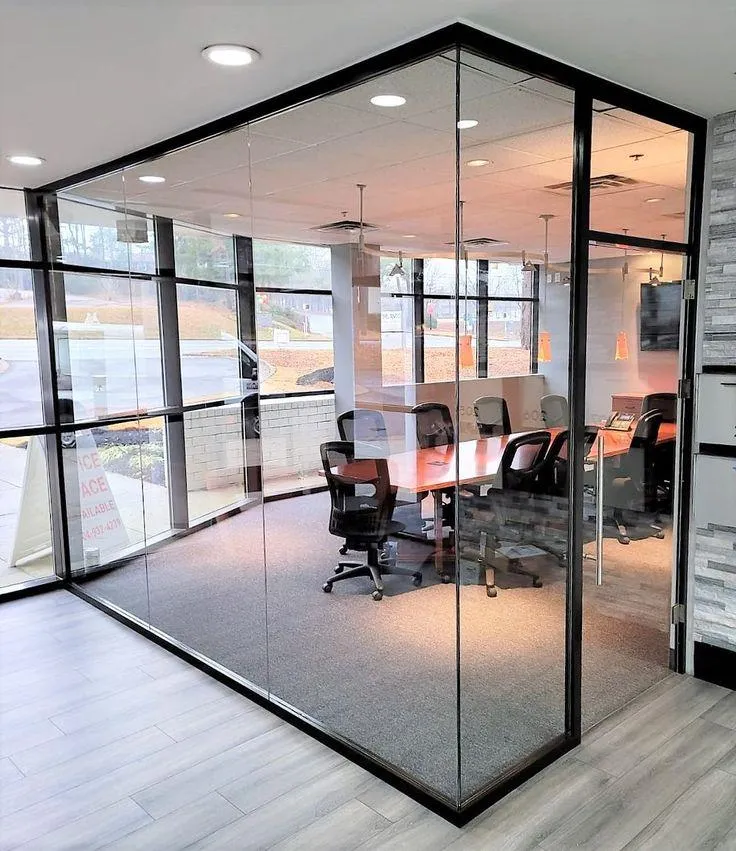 Houston office glass partition installation 