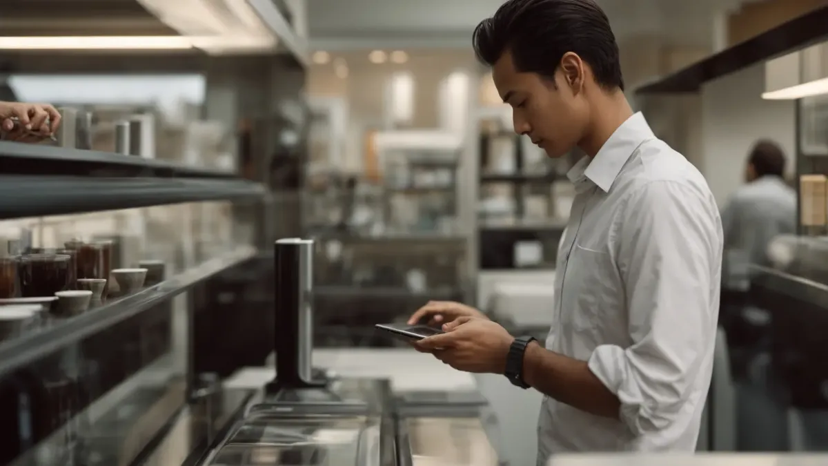 business owner on mobile device