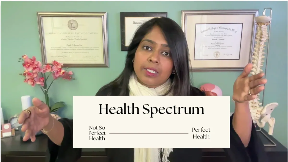 Dr. Anjali showing a health spectrum