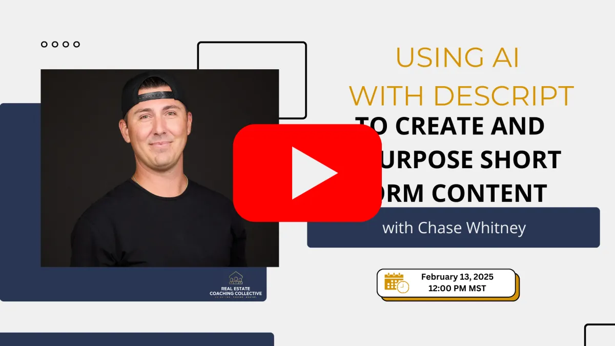 Using AI with Descript to Create and Repurpose Short Form Content with Chase Whitney