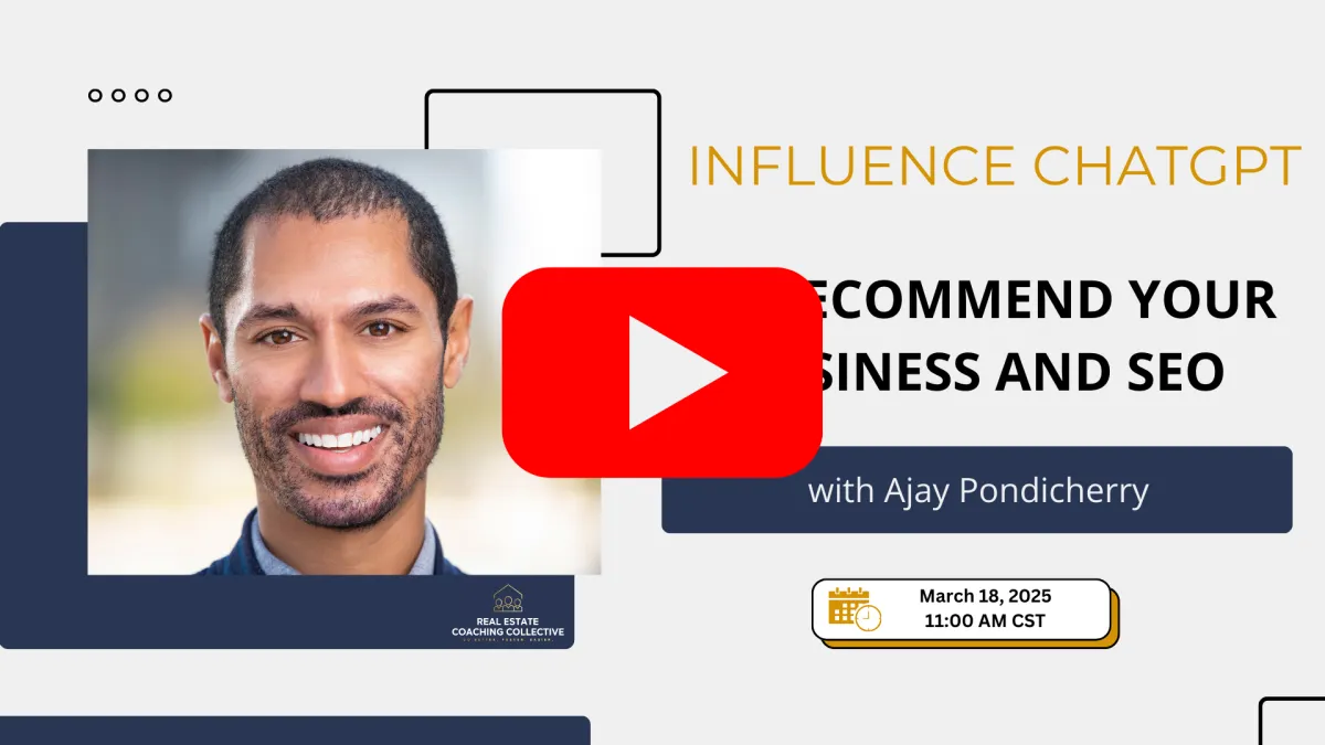 Influence ChatGPT to Recommend Your Business and SEO with Ajay Pondicherry