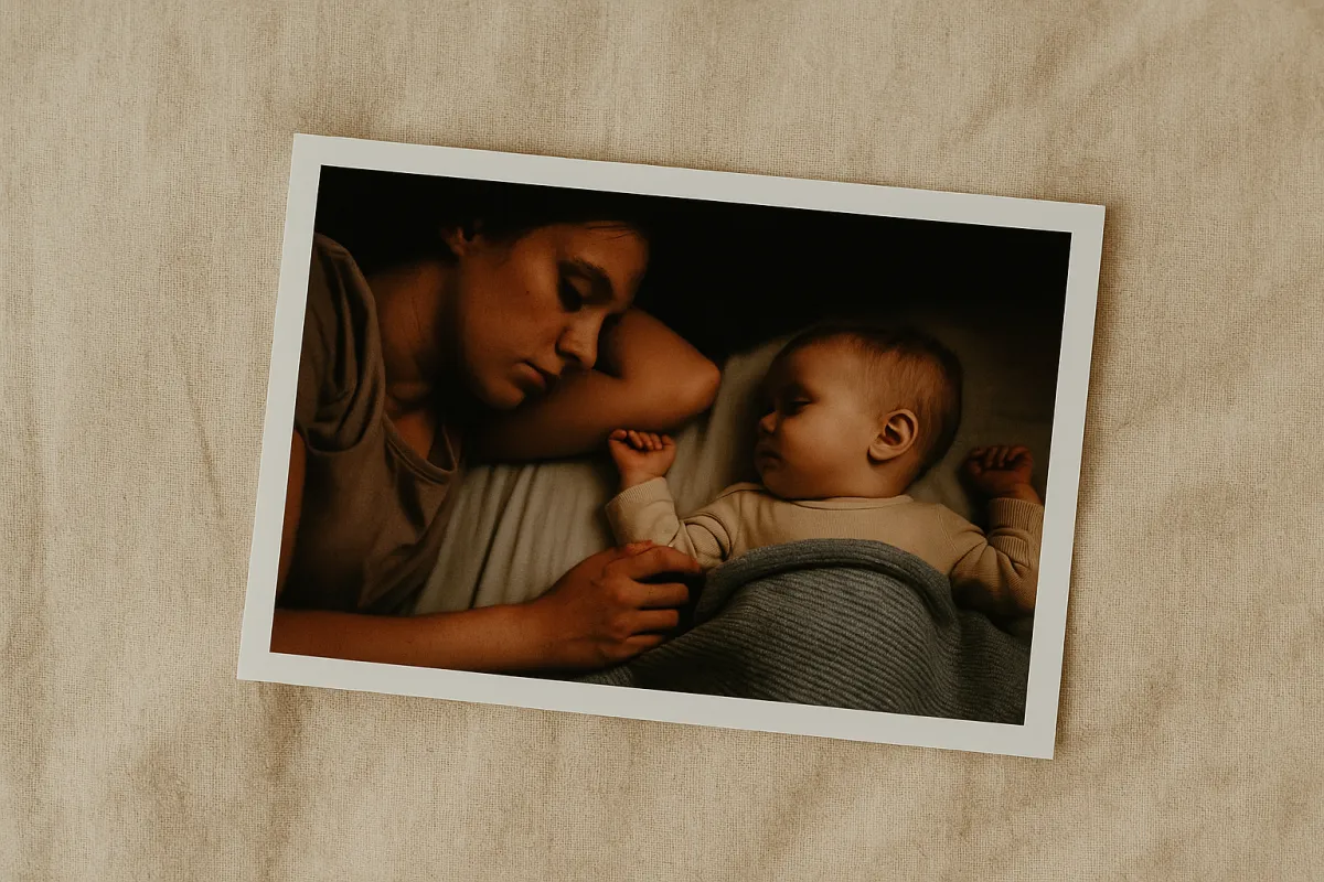 Mama Tochter Schlafbegleitung Moment Fotomemorie KI