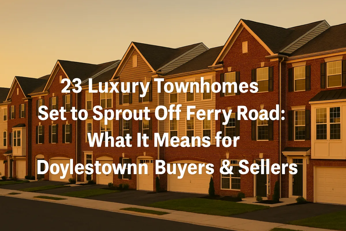 “Luxury townhomes planned on Ferry Road, Doylestown PA – preview by best Realtor in Doylestown PA