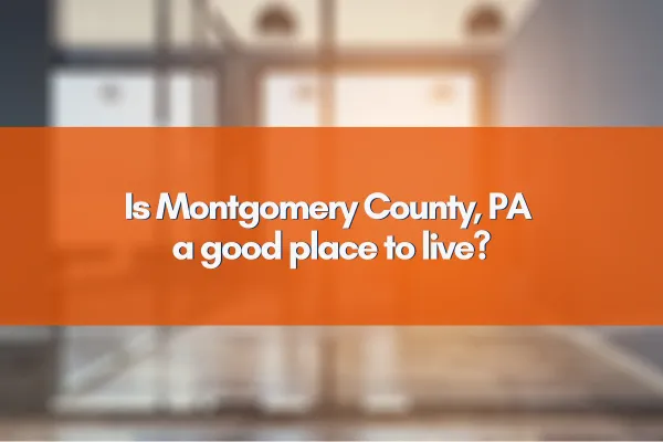 A scenic aerial view of Montgomery County, PA showcasing suburban neighborhoods, green parks, and community life.
